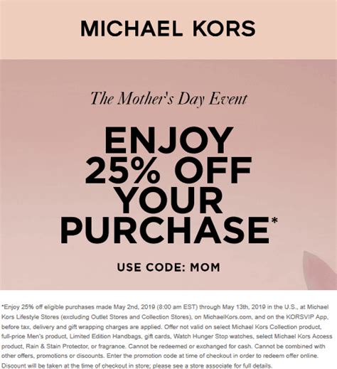 michael kors coupon in store|michael kors promo code today.